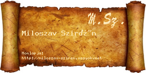Miloszav Szirén névjegykártya